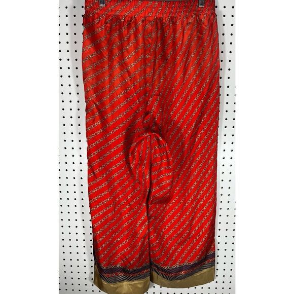 J.Crew gold chain wide leg printed silk pants size 8 - Picture 2 of 9